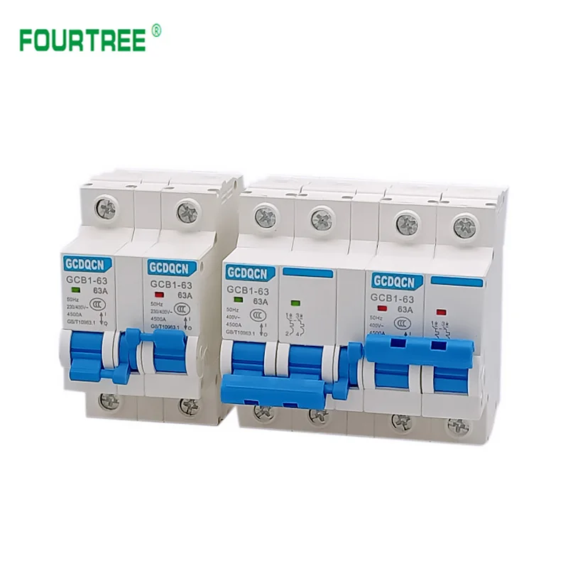 1PCS MTS Dual Power Manual Transfer Switch 1P 2P 3P 4P Mini Interlock Circuit Breaker AC 6A-125A 50Hz Dain Rail