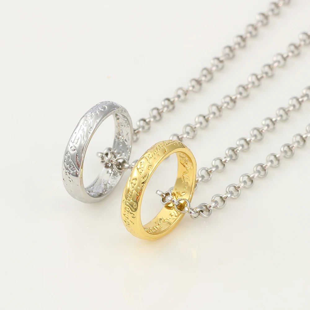 Movie Cosplay Costume Ring Necklace Set Fashion Simple Style Pendant Accessory Gift for Outfit Themed Parties view 6