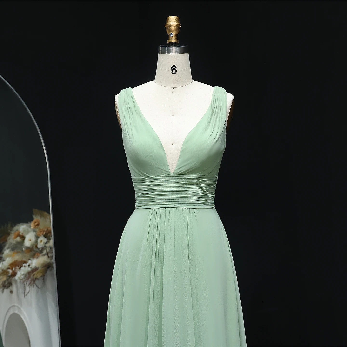 Sharon Said Элегантное зеленое платье подружки невесты с v-образным вырезом и оборками, длинное платье 2025 года для свадебного случая BS263, по индивидуальному заказу