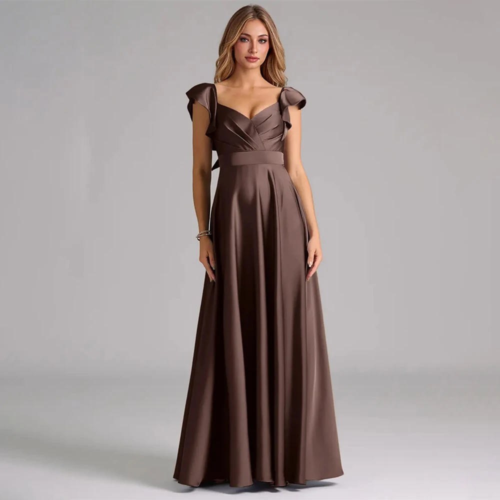 

Women's Formal Evening Gowns Sleeveless Pleated A-Line Evening Dresses Elegant Party Gowns Women's Wedding Party Attire