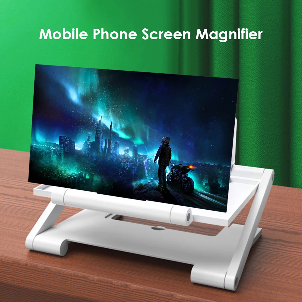 8in Mobile Phone Screen Amplifier 3D Magnifying Glass Stand Magnifier HD Video Amplifier Phone Stand Enlarged Screen Bracket