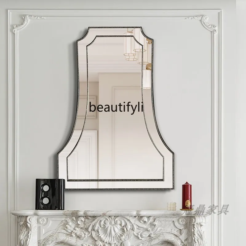 

Neoclassical bathroom, bathroom, mirror, wall sink, special-shaped wall-mounted face wash, basin cabinet, makeup mirror