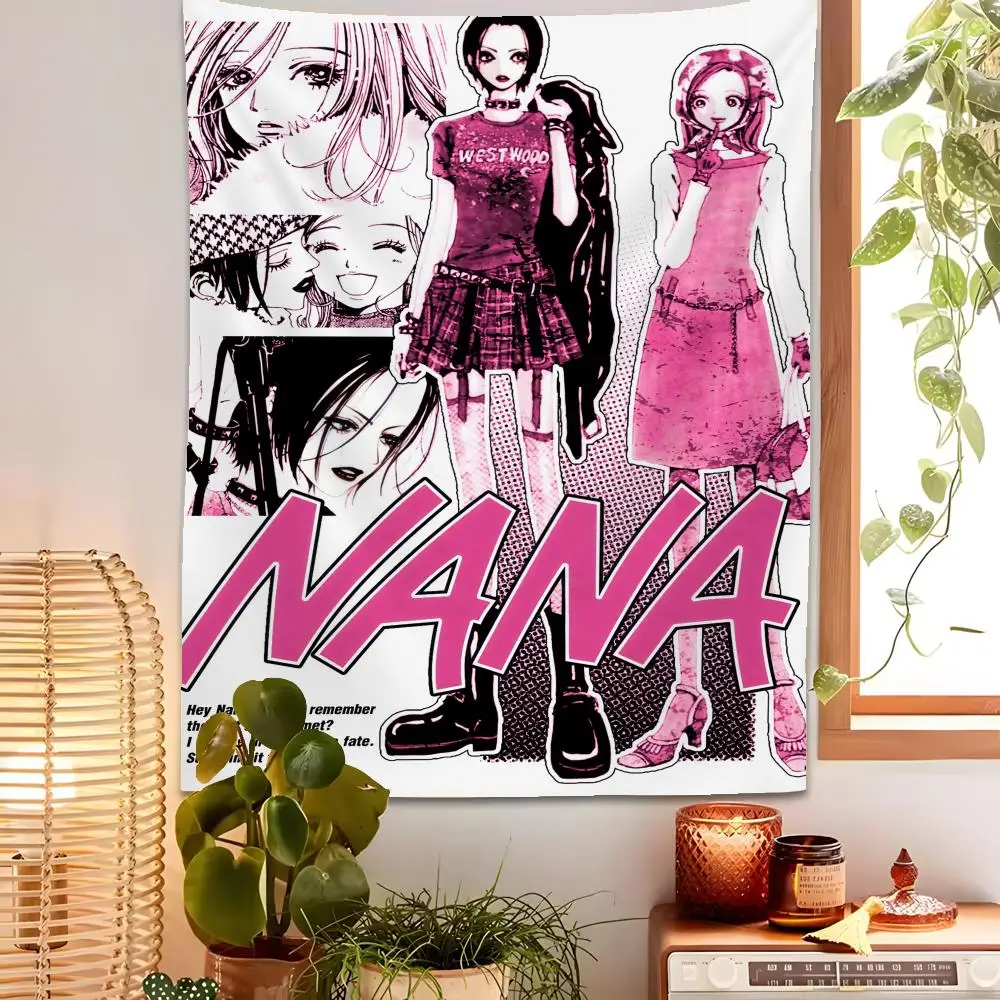 Anime N-Nana Tapestry Custom Home Living Room Bedroom Wall Decor Wallpaper Backdrop Cloth With Clips