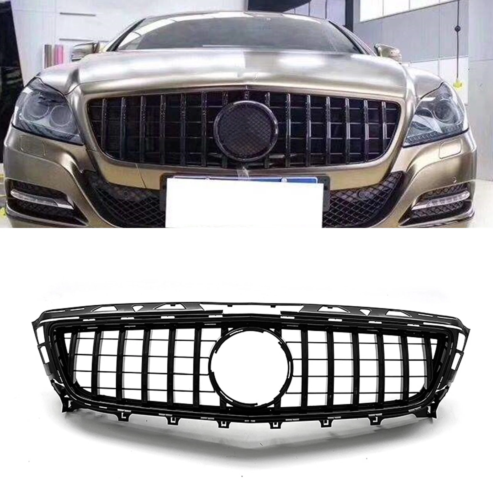

Передняя решетка, верхний бампер, сетчатая решетка капота для Mercedes Benz CLS Class W218 2011-2014 GT Style
