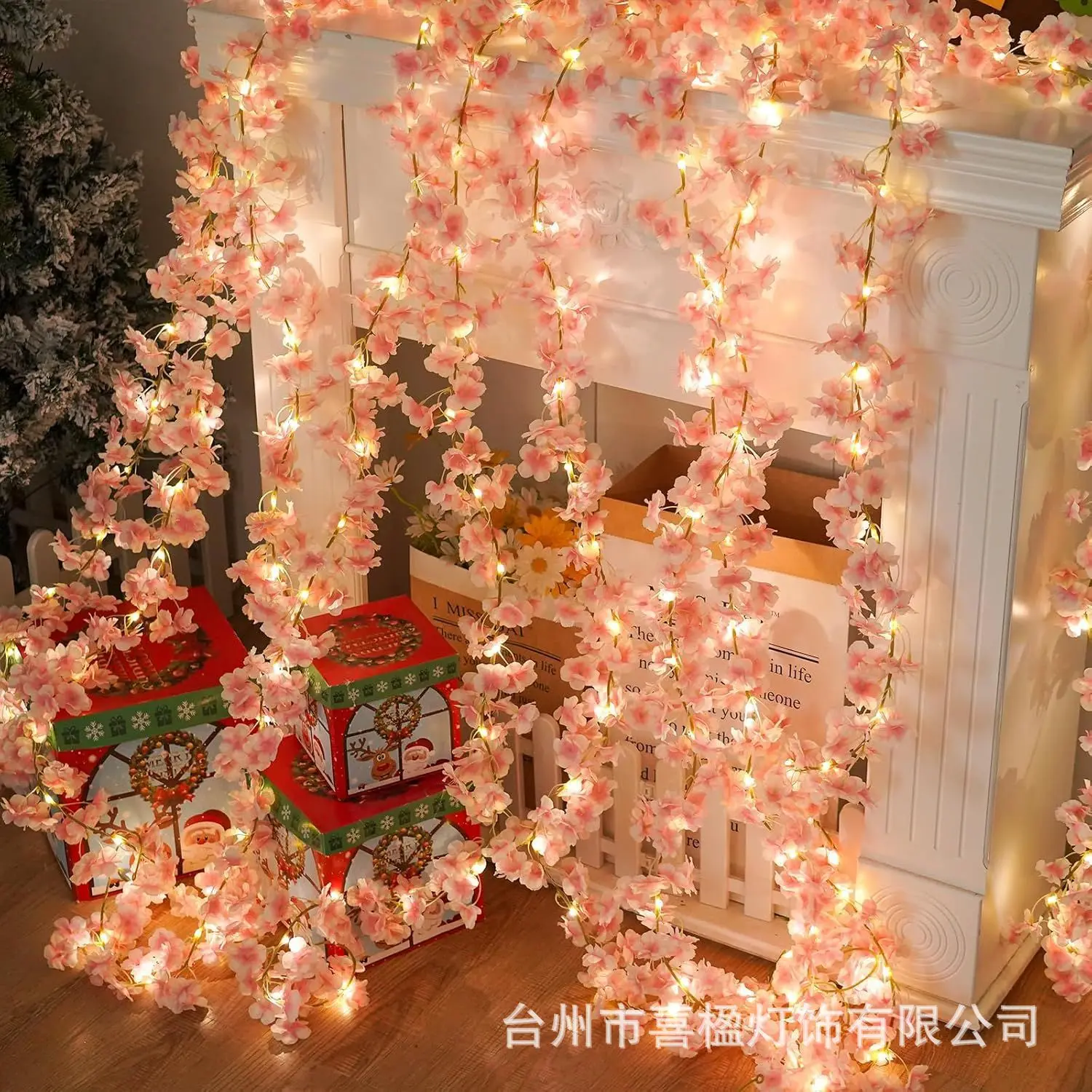 200cm ArtificialSimulated Sakura Rattan Light Strip Wedding Decoration Garden Arch Home Room Decoration Party Outdoor Decoration