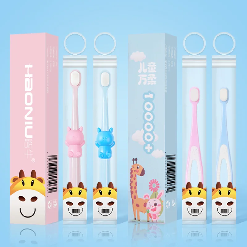 

Детская зубная щетка Wanrou для малышей 0-3-6-12 лет, с мягкой щетиной, для ухода за молочными зубами