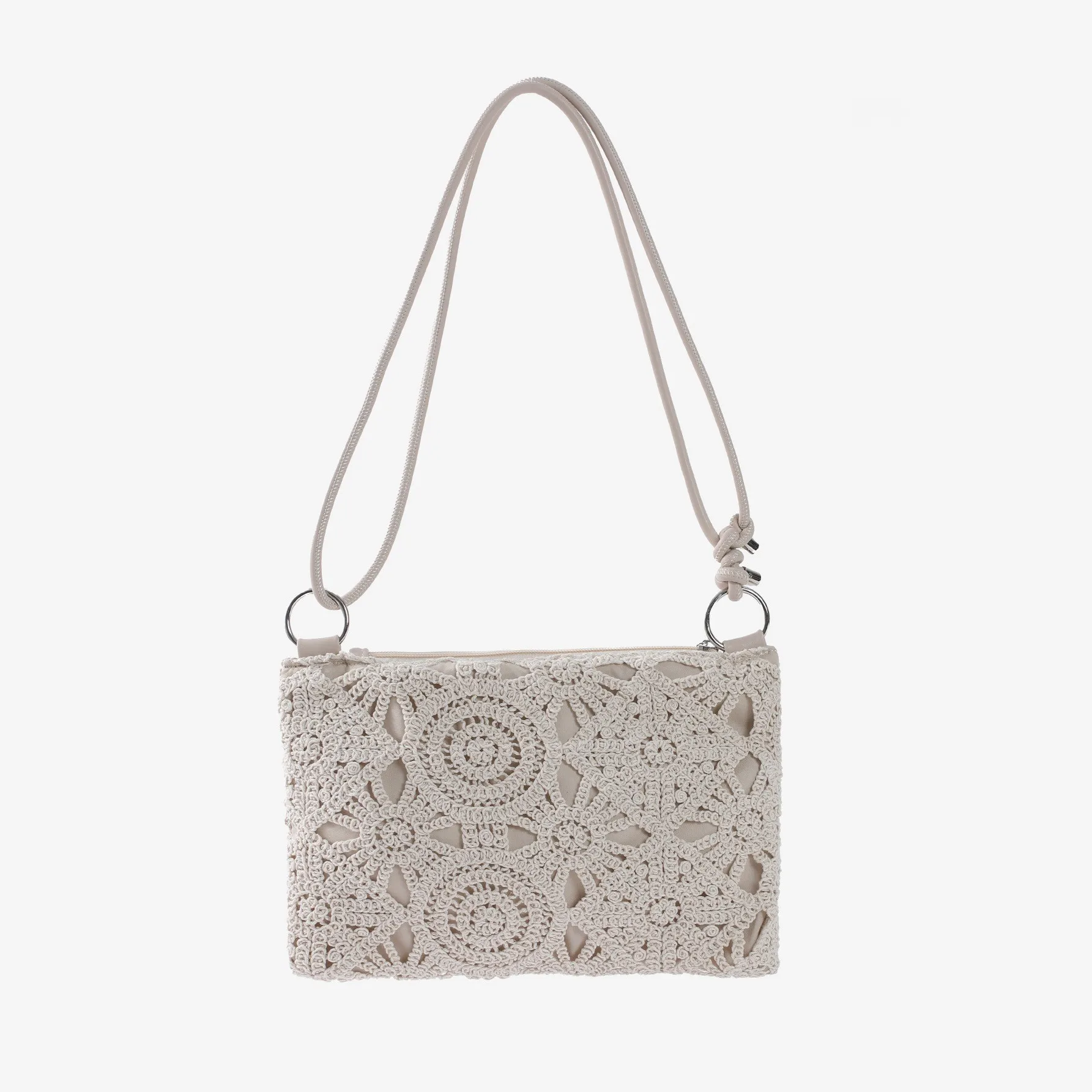 

Повседневная сумка через плечо из веревочной ткани, полые вязаные крючком сумки через плечо для женщин, маленькие кошельки и сумки с клапаном для телефона, новые кошельки для покупок