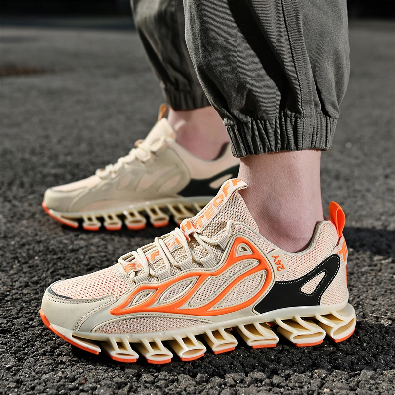 Trendy All-match Men's Blade Running Shoes Reflective Sneakers Jogging Shoes Antiskid Damping Sports Shoes Training Zapatillas
