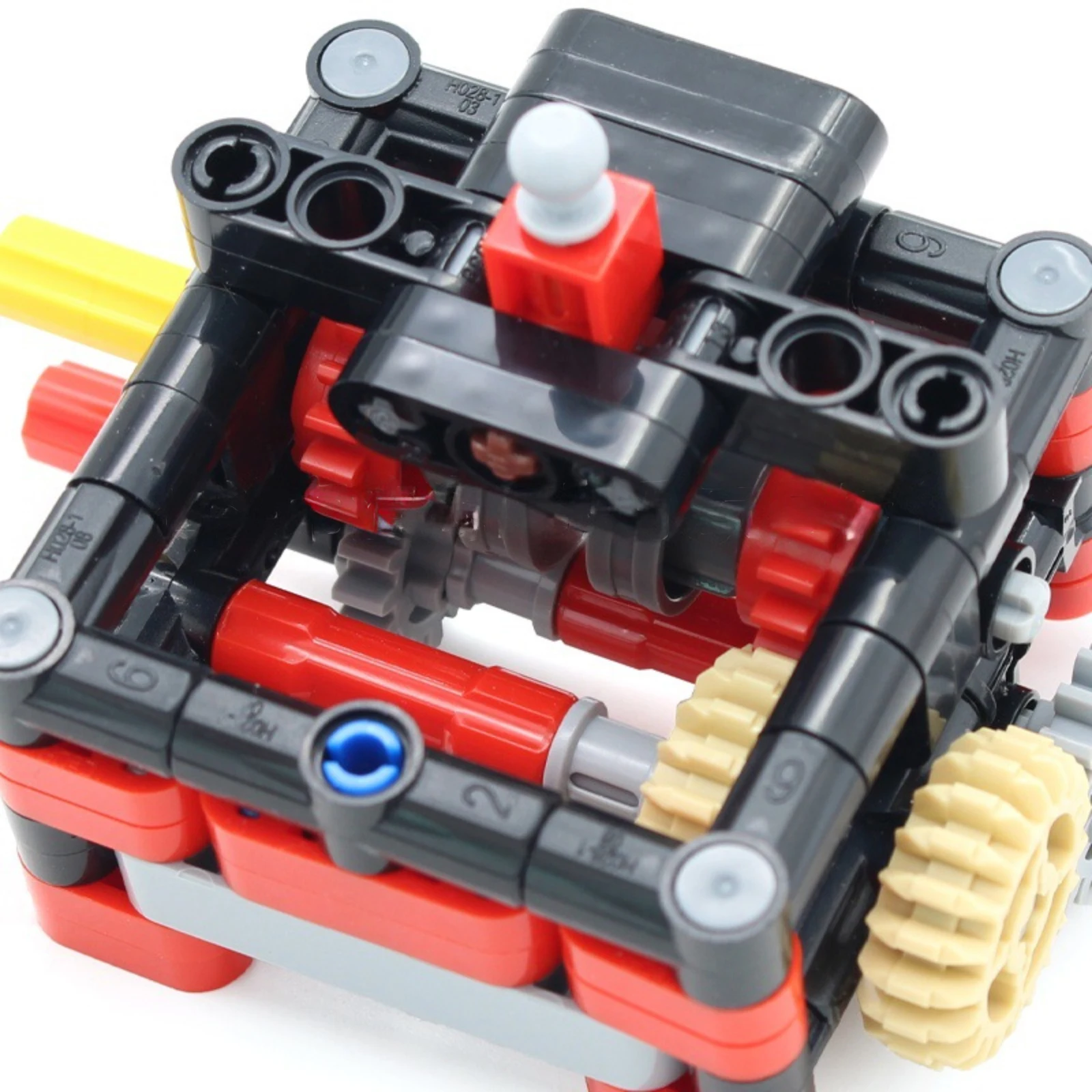 Model skrzyni biegów manualnej 2+1 biegowej z klocków, MOC, małe elementy, zestaw do samodzielnego montażu dla dzieci, zaawansowane technologicznie klocki, zabawka edukacyjna dla dzieci.