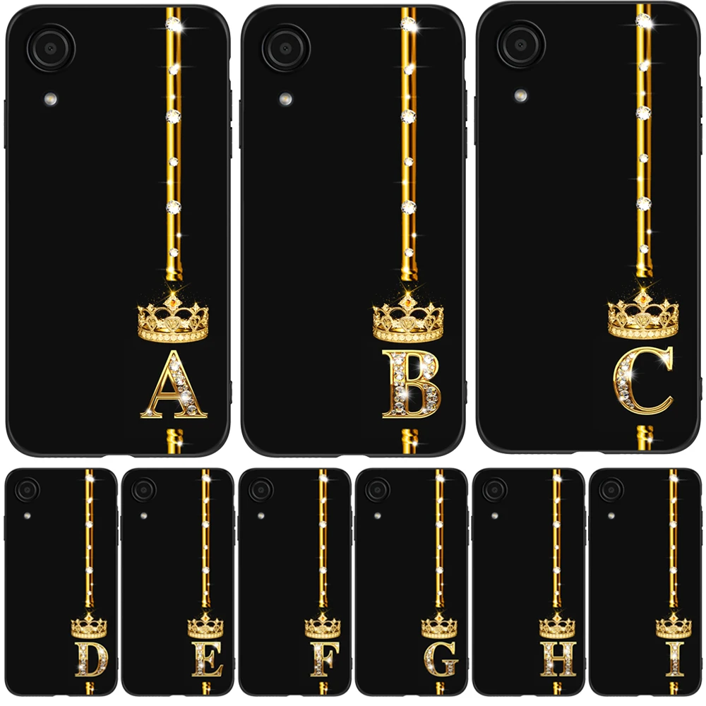 For Samsung Galaxy A03 Core Case SM-A032F A032F A03Core Phone Back Cover Silicone Soft black tpu case gold letters