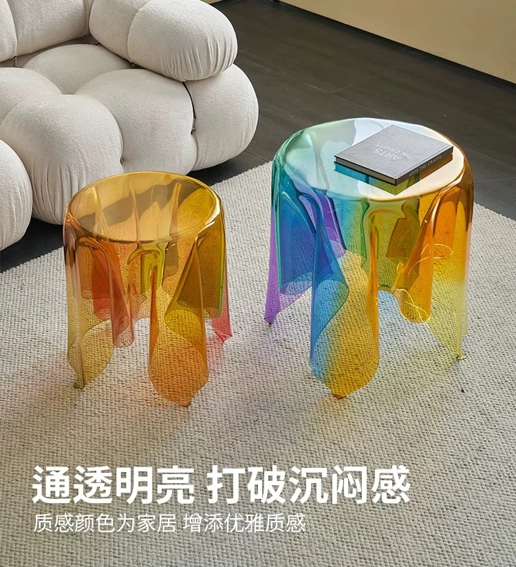 Transparent modern tablecloth, clubhouse living room bedside round corner coffee table