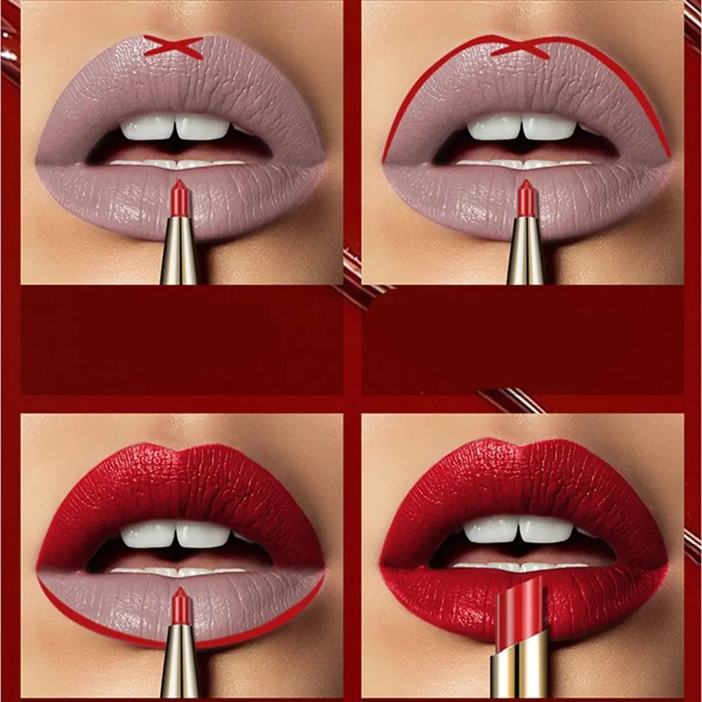 Double Ended Double Head Matte Lipstick waterproof Long Lasting Lip Liner idratante Non sbiadito matita Make Up