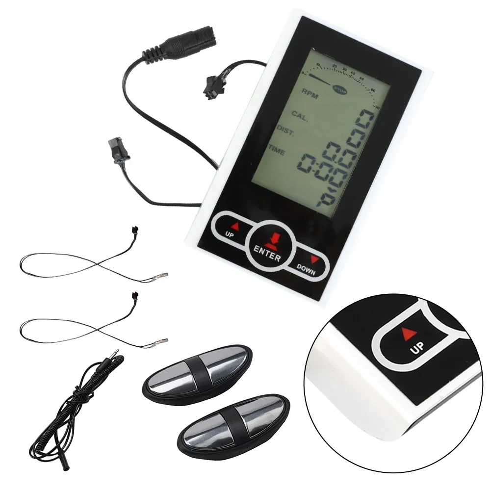 

Exercise Bike Monitor Speedometer Display For Stationary Bike Elliptical Trainer With Heart Rate Sensor Time Speed Calories Mile