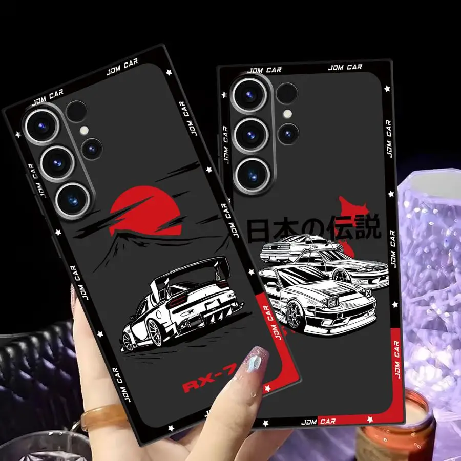 Japanese JDM Drift Car Red Sun Case for Samsung Galaxy S20 S21 S25 Ultra S9 S23 FE S24+ S25+ S22 S24 Plus Soft Back Phone Cover