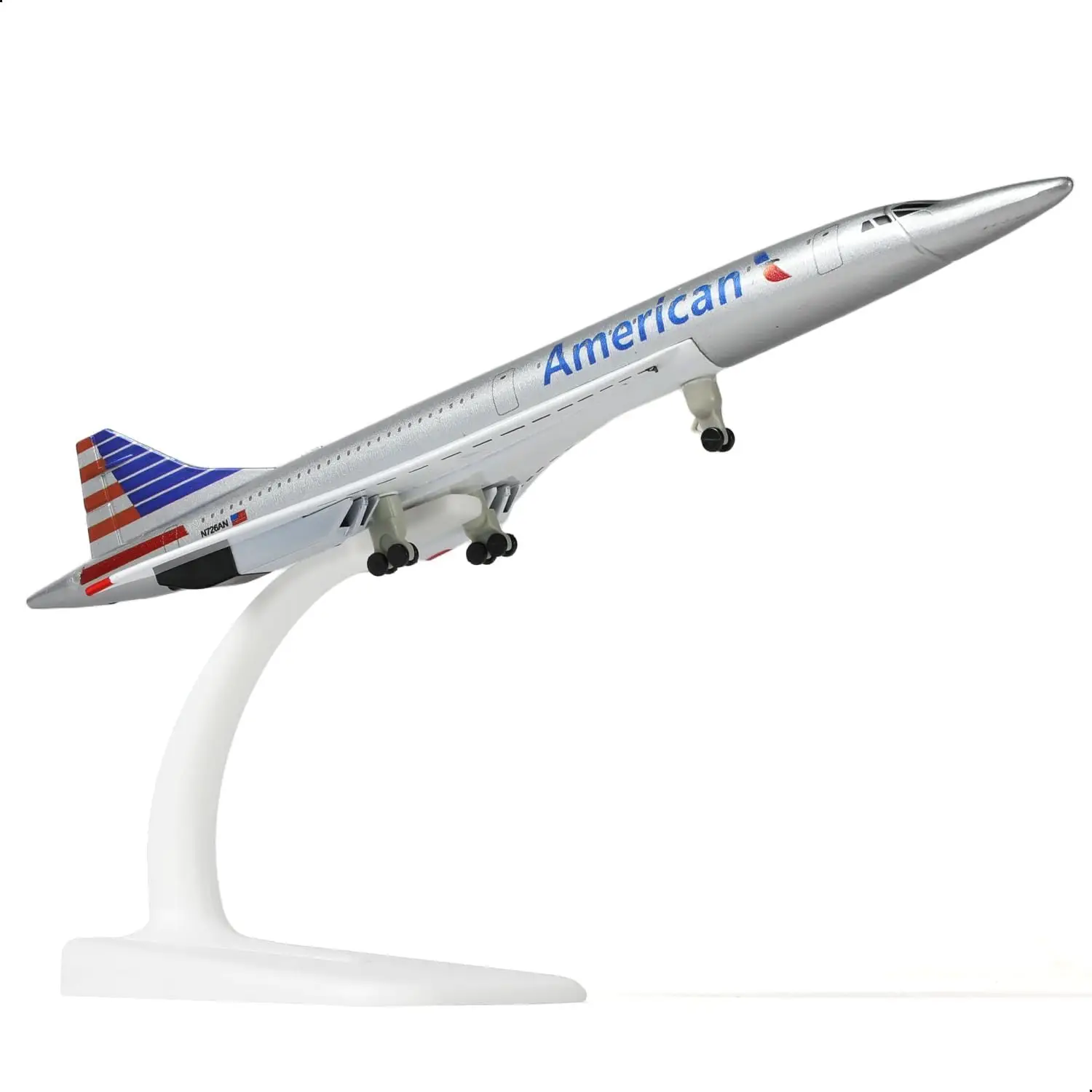 

Модель самолета Concorde American Airlines, 20 см, игрушка для мальчиков, литая под давлением, коллекционная миниатюра из сплава.