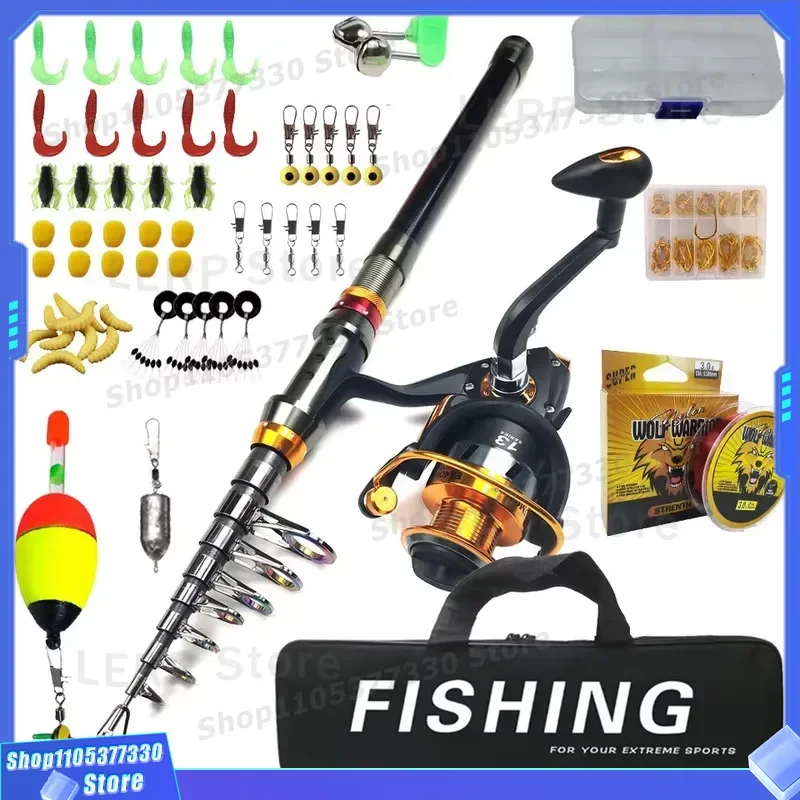 Sea Fishing Rod and Reel Combo Set 45-50cm Folding Hard Beach Casting Pole with Bait Box Customizable Length Full Gear Kit