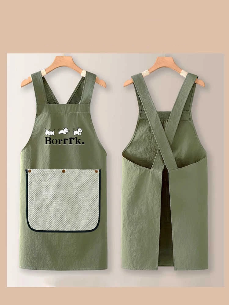 

Стираемый вручную фартук для кухни, домашнего приготовления пищи, водонепроницаемая маслостойкая рабочая одежда, летний тонкий женский фартук