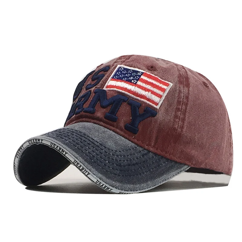 Men Women Baseball Cap USA Flag 3D Embroidery Outdoor Sports Snapback Army Fans Hip Hop Cotton Tactical Summer Sun Hats EP0384