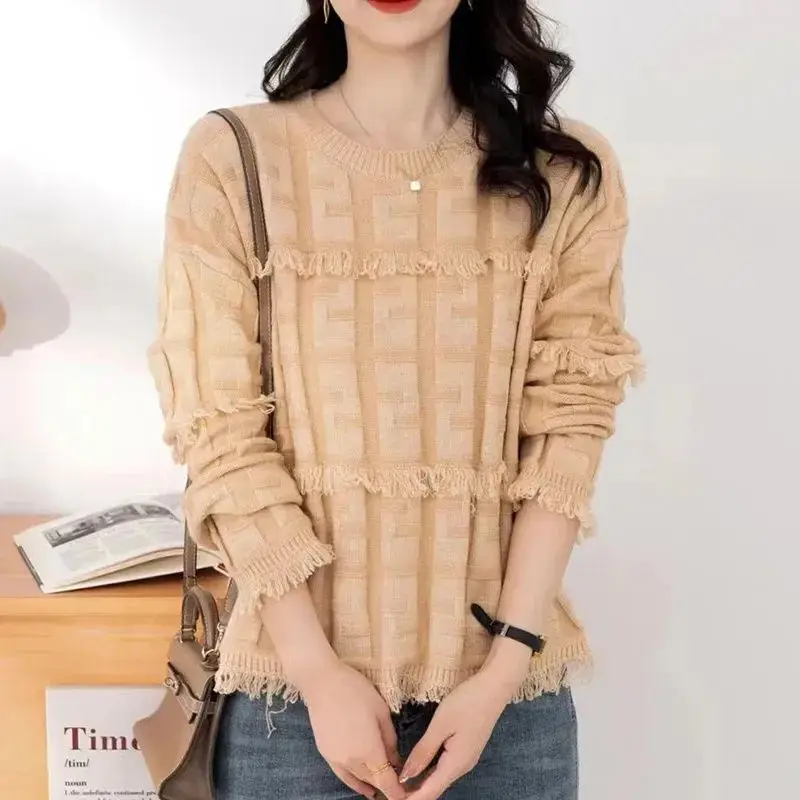 

New Knitted Sweater Short Small Women's Stylish Loose Niche Design Trendy Soda Bottom Top