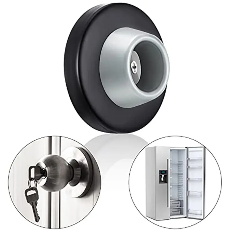 Tope de puerta de goma PORK, amortiguador silencioso de acero inoxidable montado en el suelo para puertas no magnéticas de vidrio, parachoques de puerta