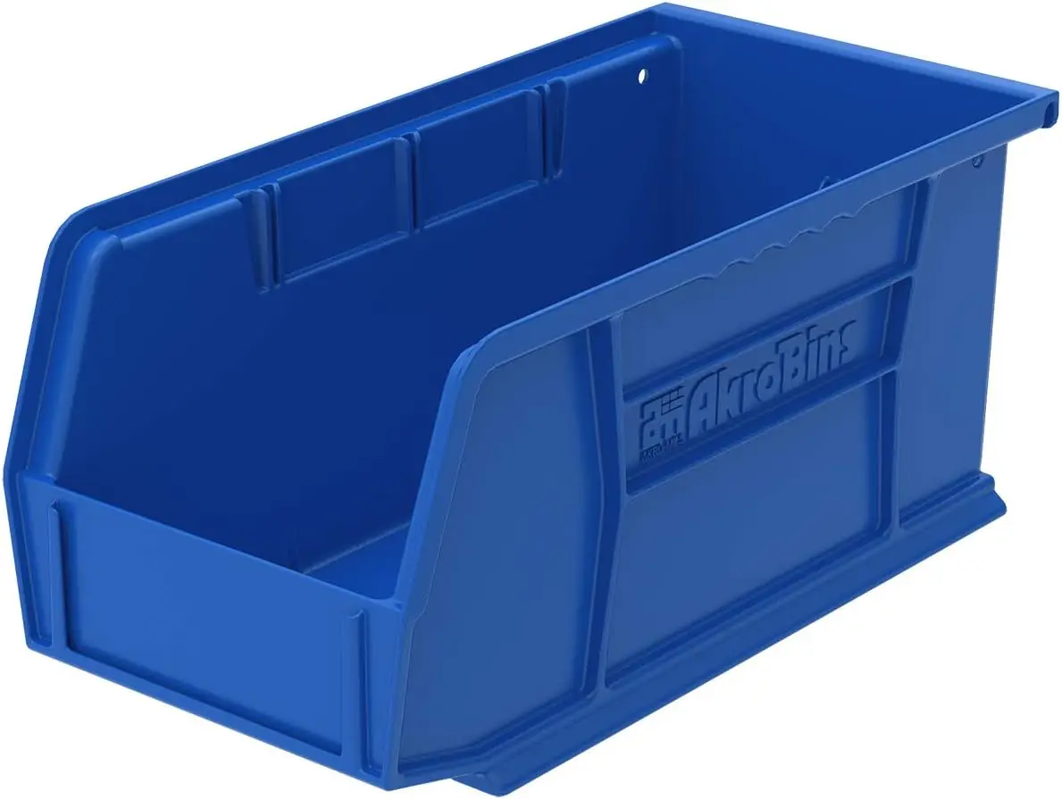 30230 AkroBins Plastic Hanging Stackable Storage Organizer Bin, 11-Inch x 5-Inch x 5-Inch, Blue, 12-Pack