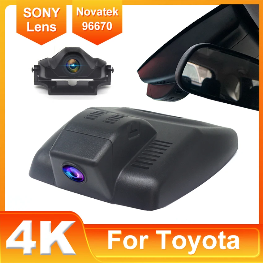 Grabadora de vídeo DVR con WiFi para coche, dispositivo de grabación 4K con visión nocturna UHD, Plug and play, para Toyota RAV4 2022 2023 2024, novedad