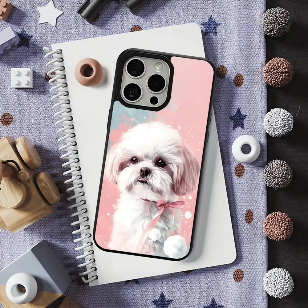 حافظة هاتف Shih Tzu لهاتف iPhone 16,15,14,13,12,11,Pro,Max,Plus, Mini,Magsafe, حافظة شحن لاسلكية مغناطيسية