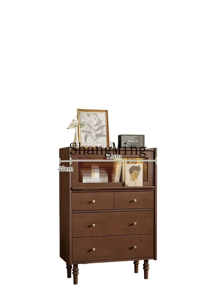 FG good-looking  medieval solid wood bucket cabinet retro storage cabinet living room sofa wall storage cabinet