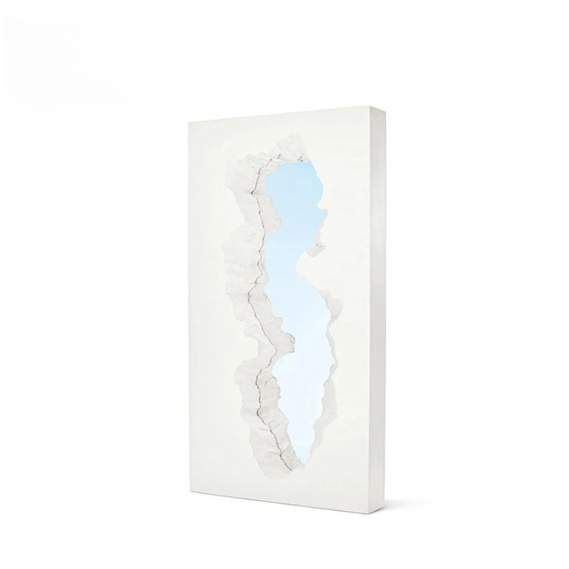 

Floor-to-ceiling full-length mirror exhibition hall living room hotel art wave broken full-length