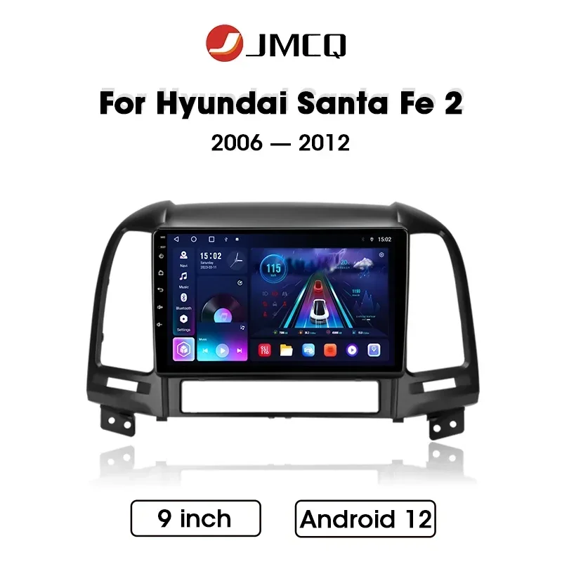 

Мультимедийная магнитола JMCQ для Hyundai, мультимедийная стерео-система на Android 12, с 9 "экраном, для Hyundai Santa Fe 2, 2006-2012, типоразмер 2DIN, 4G