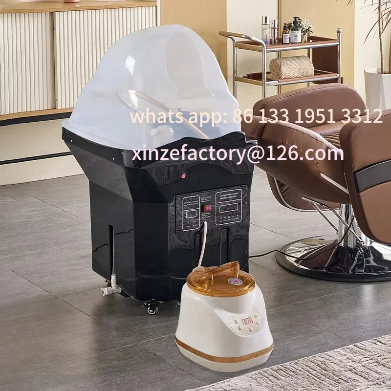 

Customizable Head Spa with Water Tank, Mobile Shampoo Chair, Black Basin, Portable Shampoo Basin