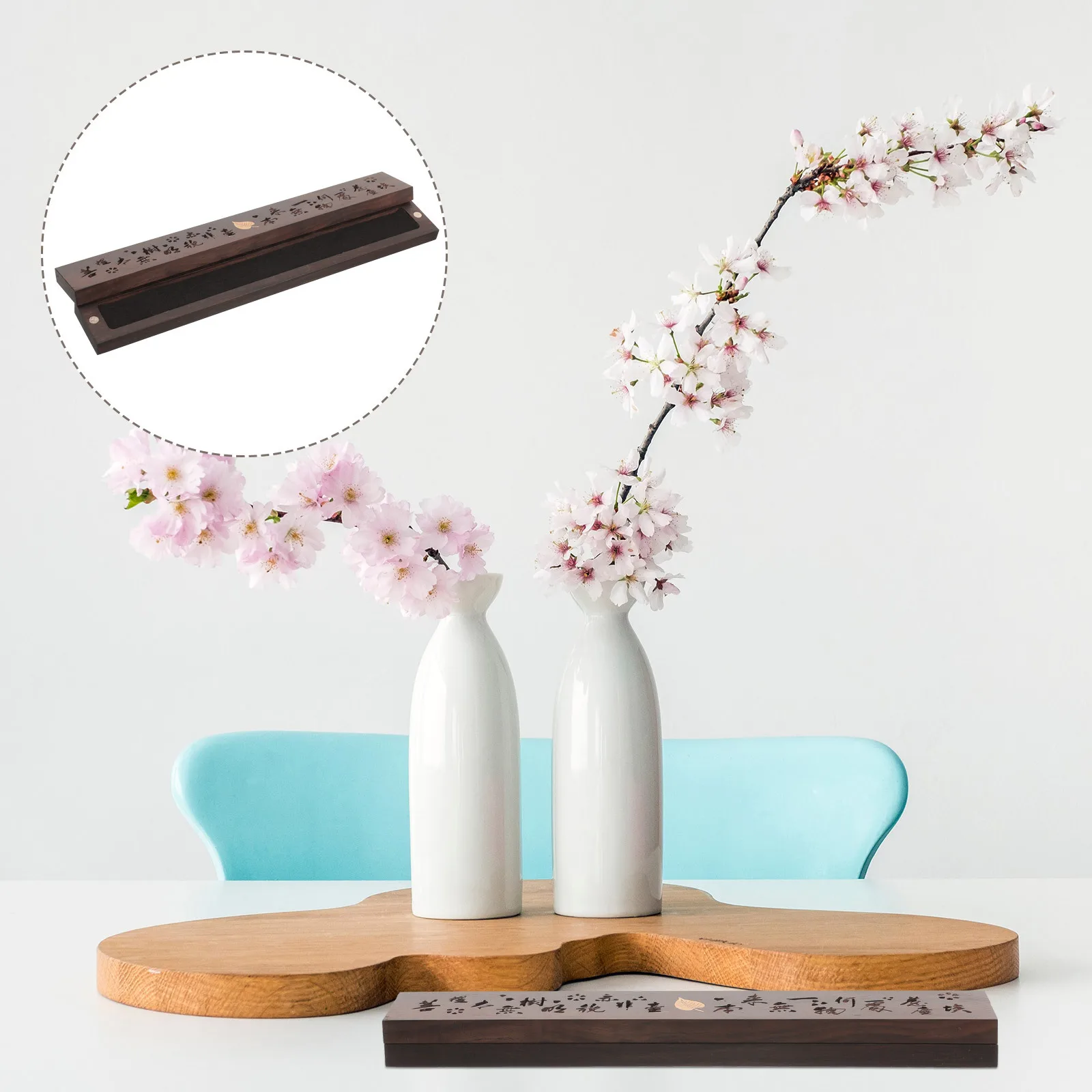 

Wood Aroma Furnace Box Hand Carved Wooden Incense Burner Holder Magnetic Lid Easy Open Incense Stick Storage Gift