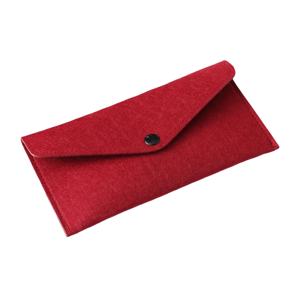 New PVC Lining Felt Phone Pocket Buckle Closure Lightweight Coin Purse Bill Compartment Phone Pocket Wallet Daily Use