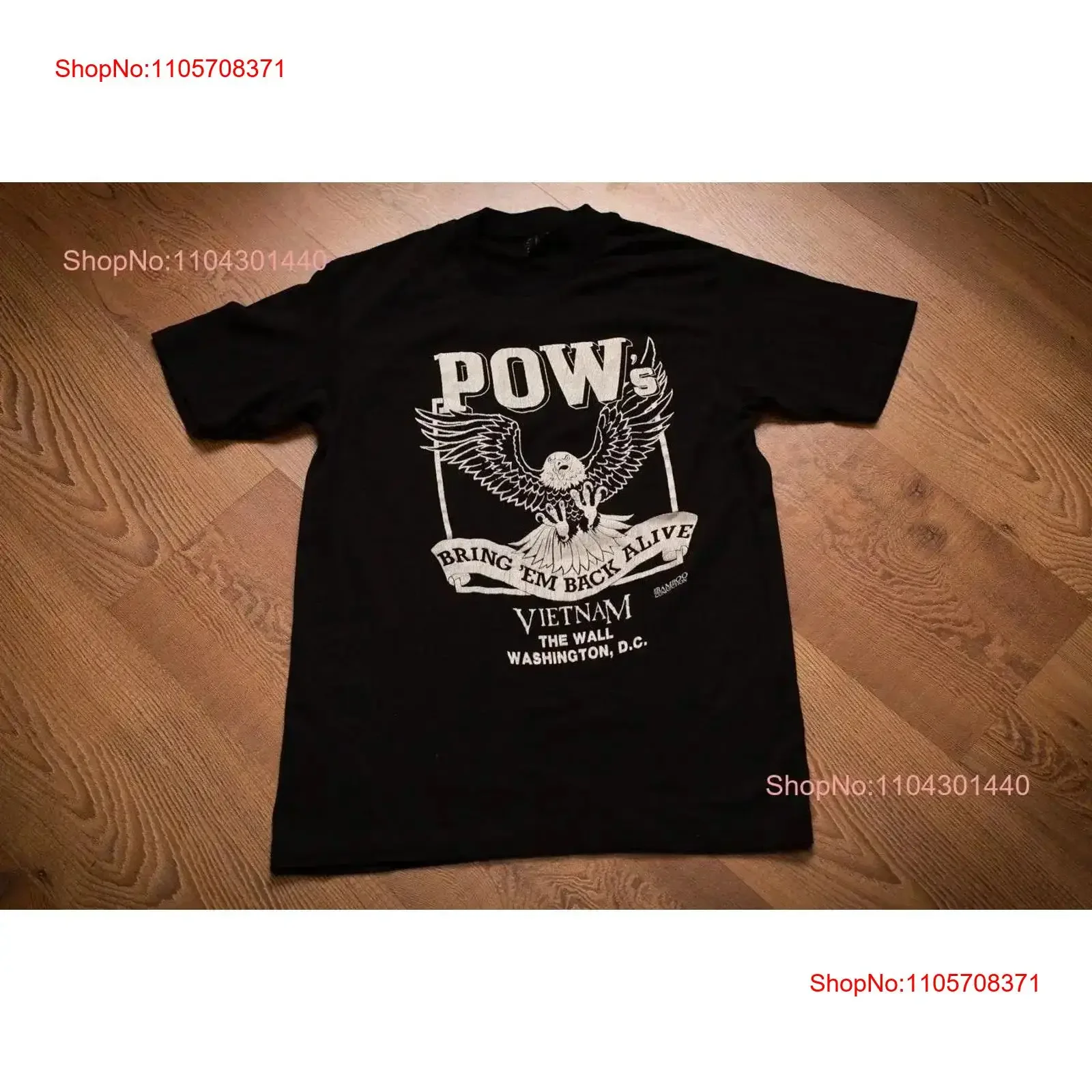 80s Vietnam POWs Eagle T Shirt Bring Em Back Alive Vintage Military Veterans Memorial vintage Washed Breathable Casual