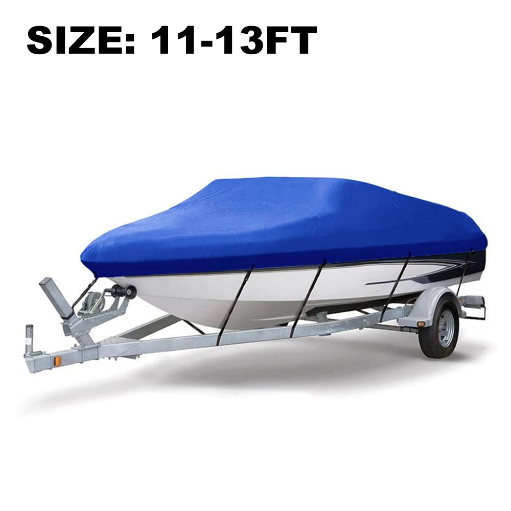 11-13FT Boat Cover Yacht Outdoor Waterproof Heavy Duty Silver Reflective 300D Oxford Fabric Anti-smashing Durable Tear Proof