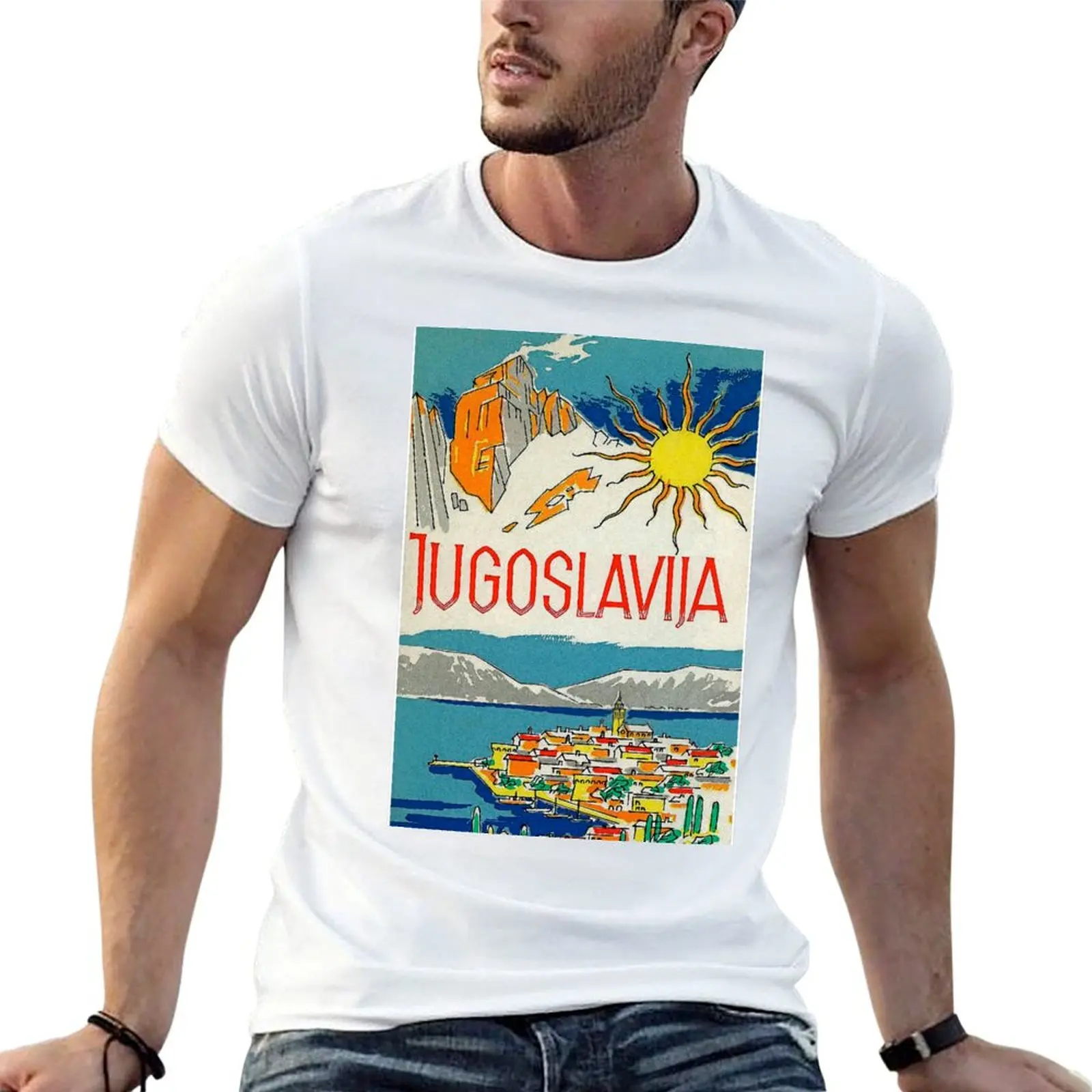Yugoslavia Vintage Retro Travel Poster T-Shirt Creative Graphic Tee Shirt