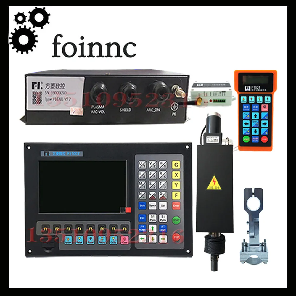 F2100t V5.0 Plane Cutting Plasma Controller Cnc 2 Axis Plasma Flame Cutting Control System+thc Lifting Body Jykb-130-dc24v/+f521