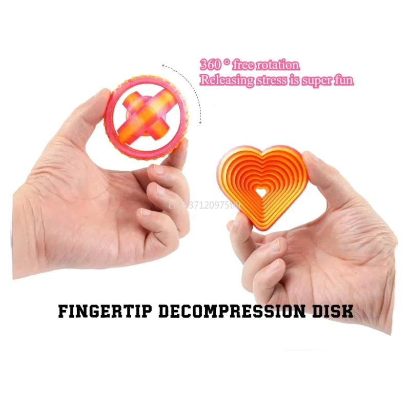 3D-gedrucktes kreisförmiges Herz-Dekompressionsspielzeug, geistentspannend, ruhiges Spielzeug, Stress, Angstlinderung, lustige Neuheit, sensorisches Werkzeug, Neu 2025,