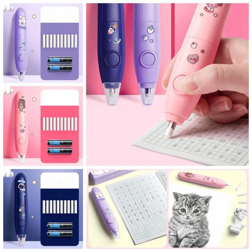Core Replacement Electric Eraser with Refills Labor-saving Less Rubber Debris Automatic Eraser Traceless Leave No Mark