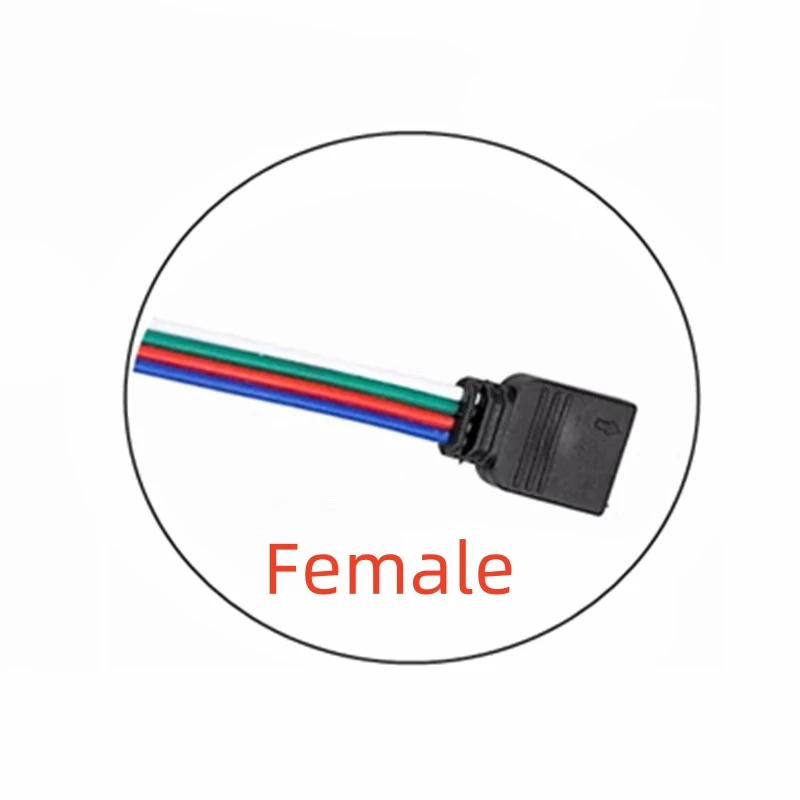 10PCS Controller To LED Light Strip RGB/5050/colorful/4PIN Solder-free Snap Cable, Male And Female Head Terminals