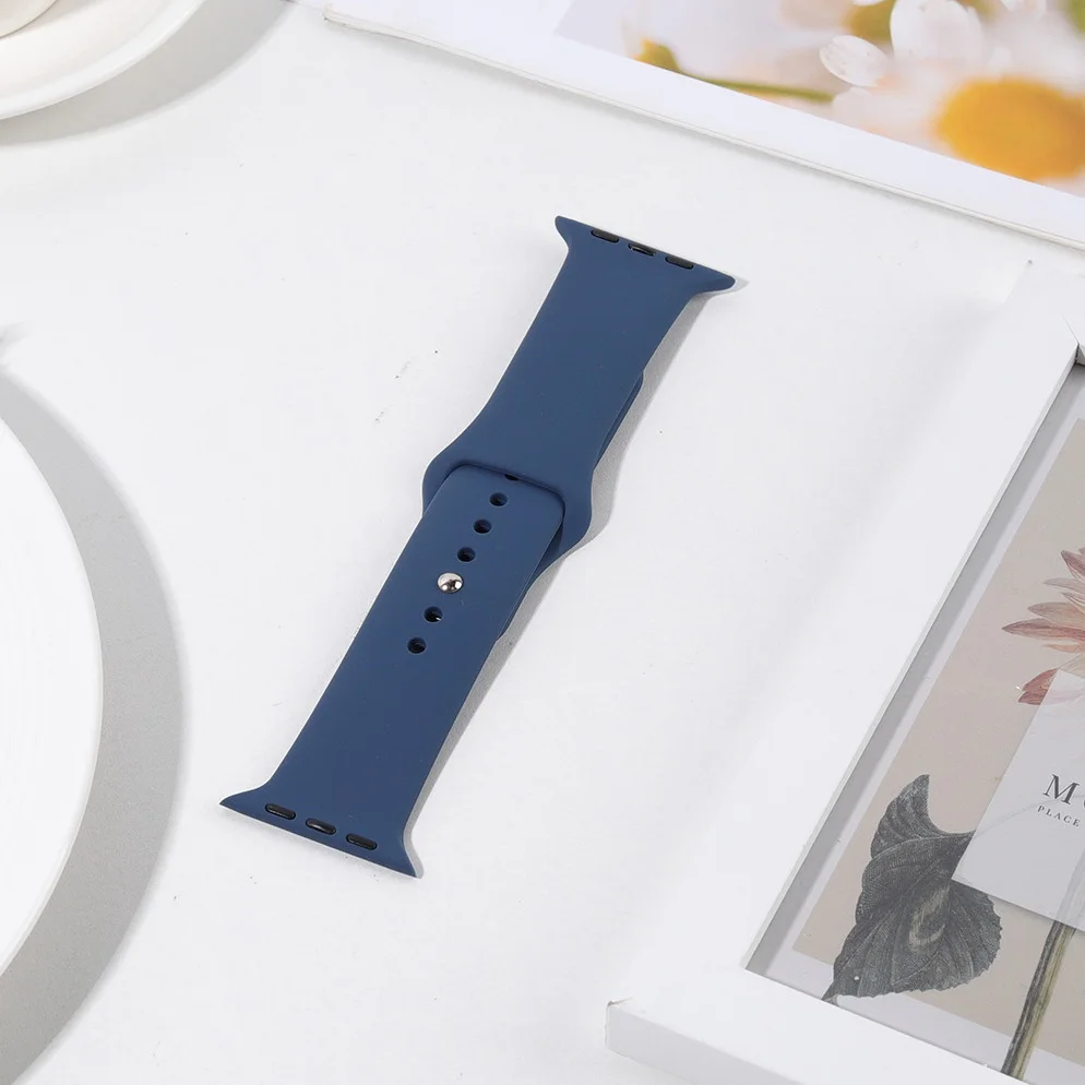 Silikonarmband für Apple Watch, 40 mm, 44 mm, 45 mm, 46 mm, 41 mm, 42 mm, 38 mm, Armband, Correa, iWatch Series SE 12/6/7/8/9/11, Ultra, 4 Armbänder, 49 mm. – Detail 11