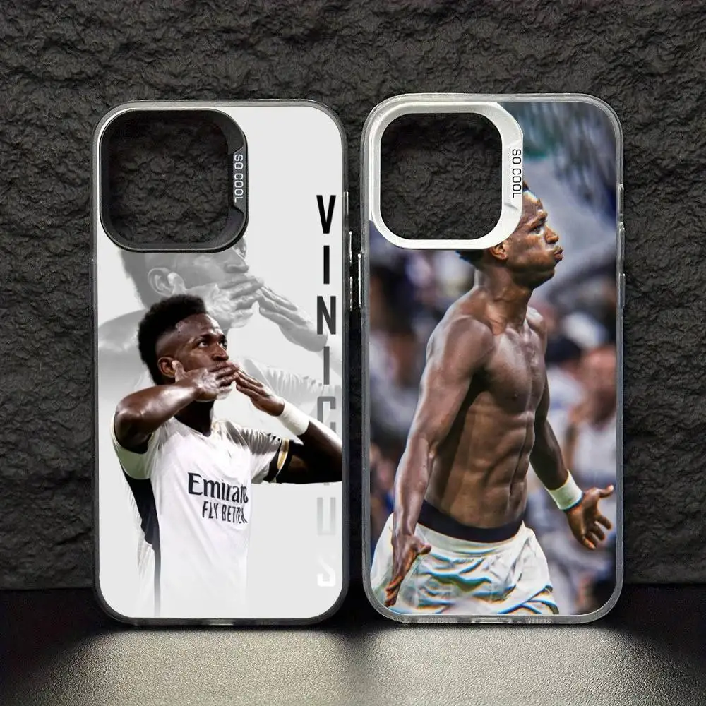 

V-Vinicius J-Junior Phone Case For iPhone 17,16,15,14,13,12,11,Pro Max,Plus Candy Silver Cover