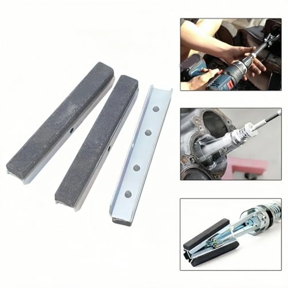 Engine Cylinder Hone Stone Set 3Pcs with 3 Arm Honing Stones Tool for Engine Cylinder Metal Burr Removal and Longevity