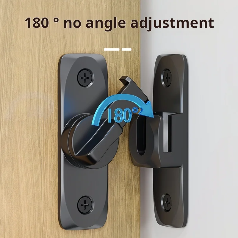 لا اللكم دبوس مزلاج الباب سبائك الألومنيوم قفل مشبك سطح تركيب الحمام قفل الباب المنزلق فندق مكافحة سرقة الباب Buckl