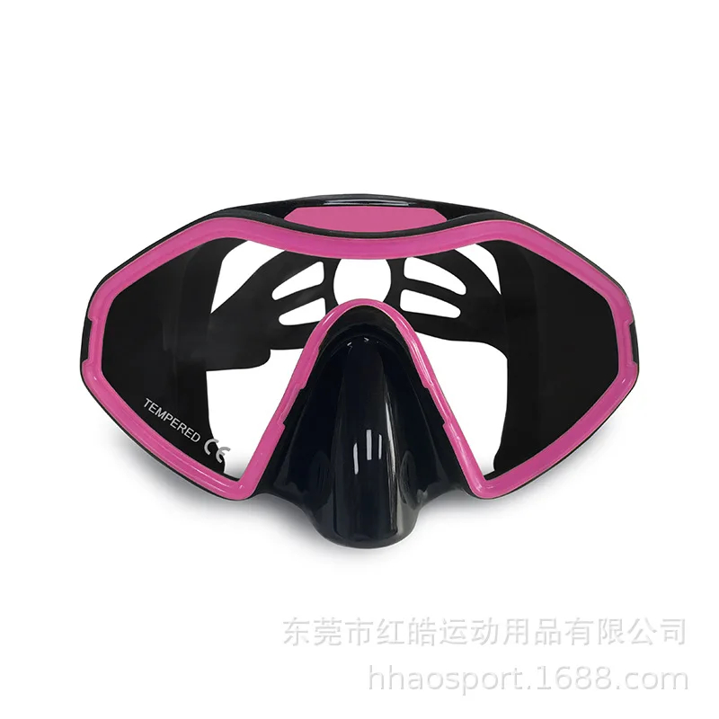 새로운 성인용 강화유리 다이빙 고글, 일체형 고무 다이빙 고글 마스크, 스노클링 고글