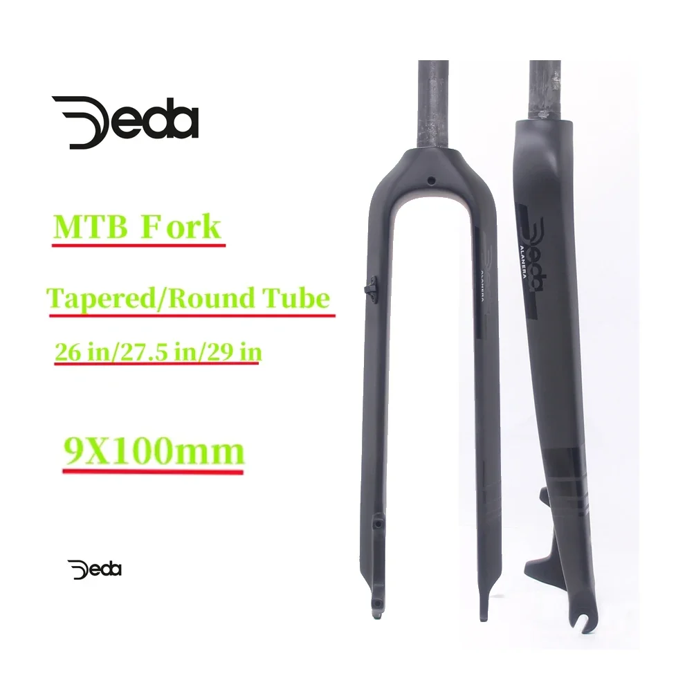 AliExpress DEDA 3K Round/Tapared Tube for MTB Fork,Full Carbon Fiber Fork 9x100mm,26/27.5/29Inch Bicycle parts