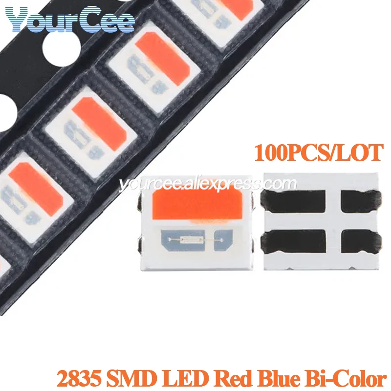 1000pcs/50pcs 2835 SMD LED Warm White Red Blue Bi-Color High Bright Light Emitting Diode 0.2W 0.5W Lamp Light Beads image 3
