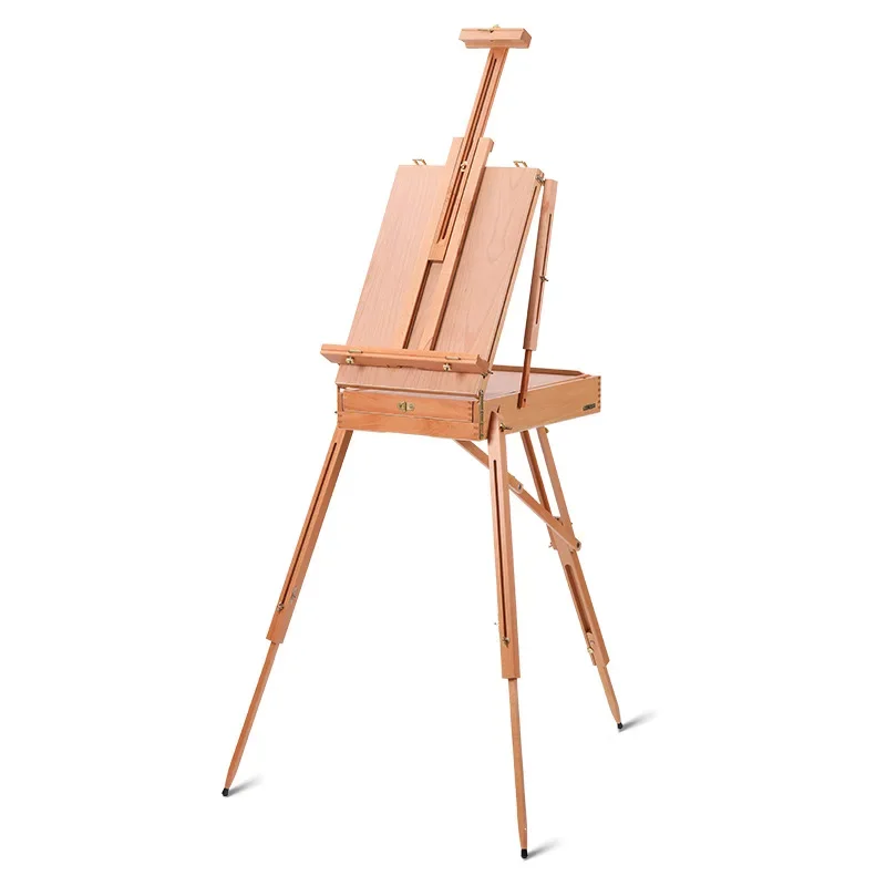 

Sketch oil painting box Portable portable oil painting stand, foldable outdoor sketch wooden display stand