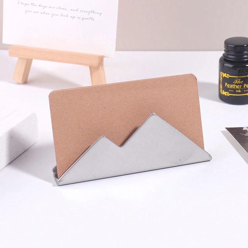 Custom Text Business Card Holder Laser Engraving Personalized Business Card Stand Metal Storage Box Customized Text Card Case