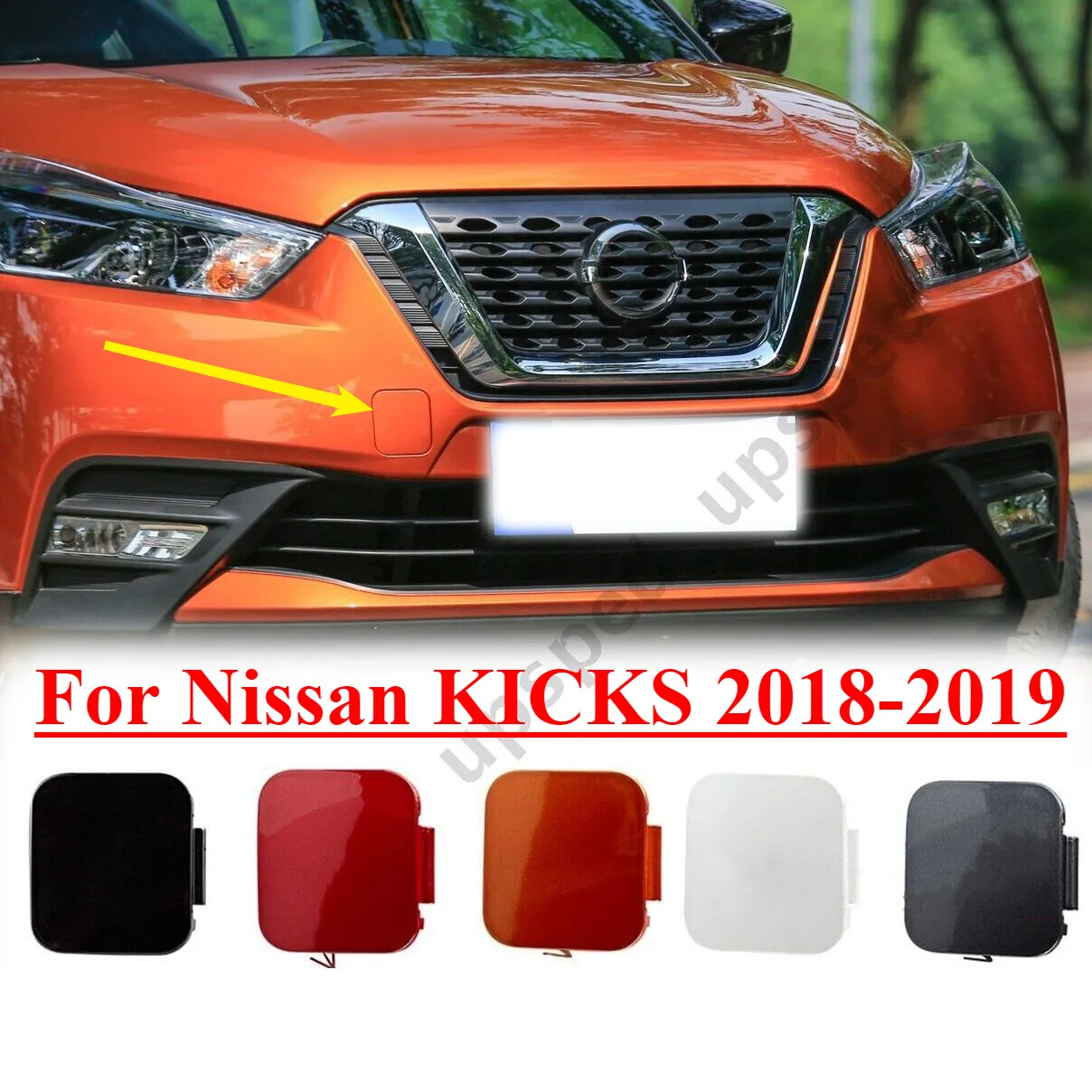 

Front Bumper Tow Hook Hole Eye Cover Cap For Nissan KICKS 2018-2019 622A0-5RB0H